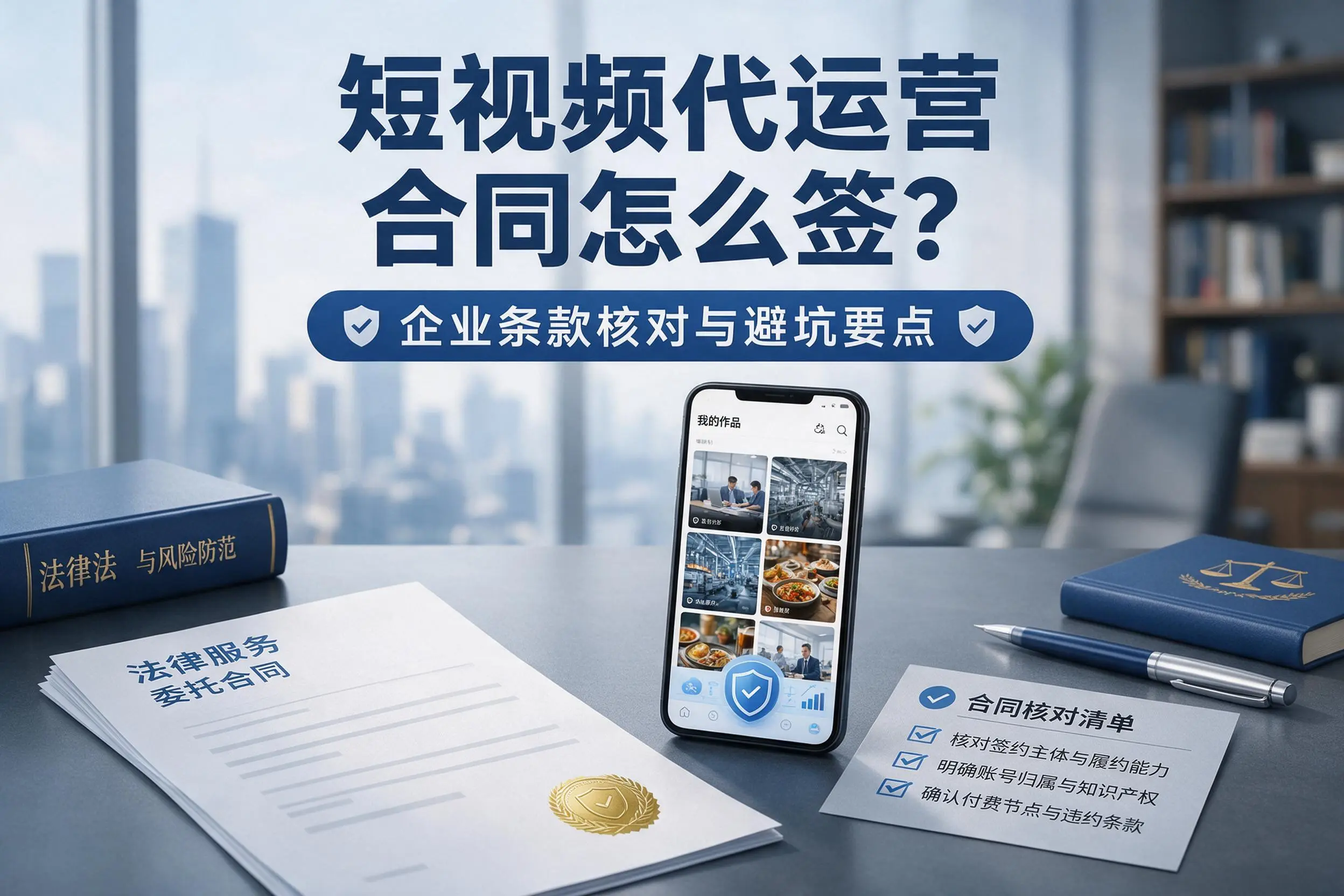 短视频代运营合同怎么签?来宾企业条款核对与避坑要点