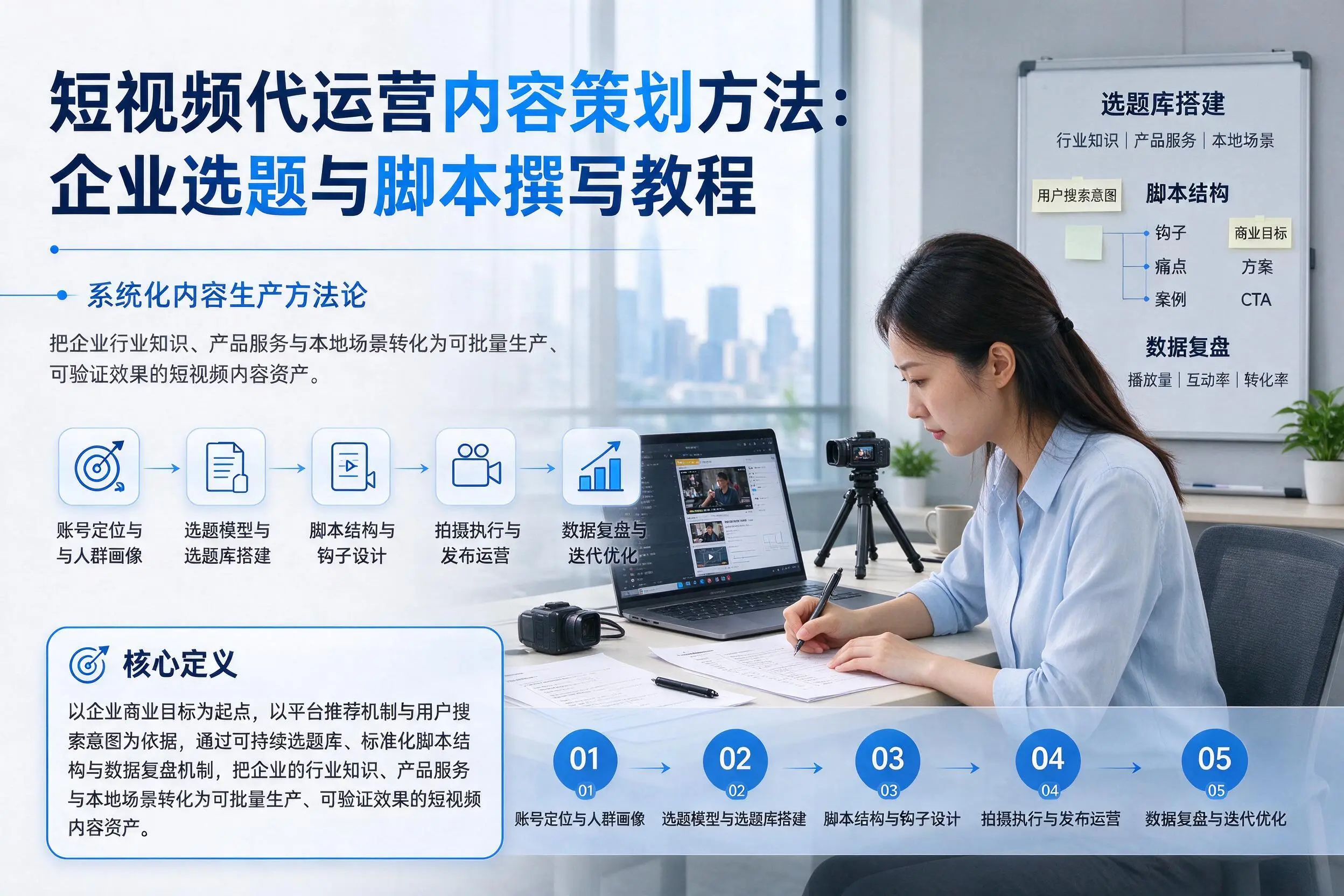 短视频代运营内容策划方法：来宾企业选题与脚本撰写教程