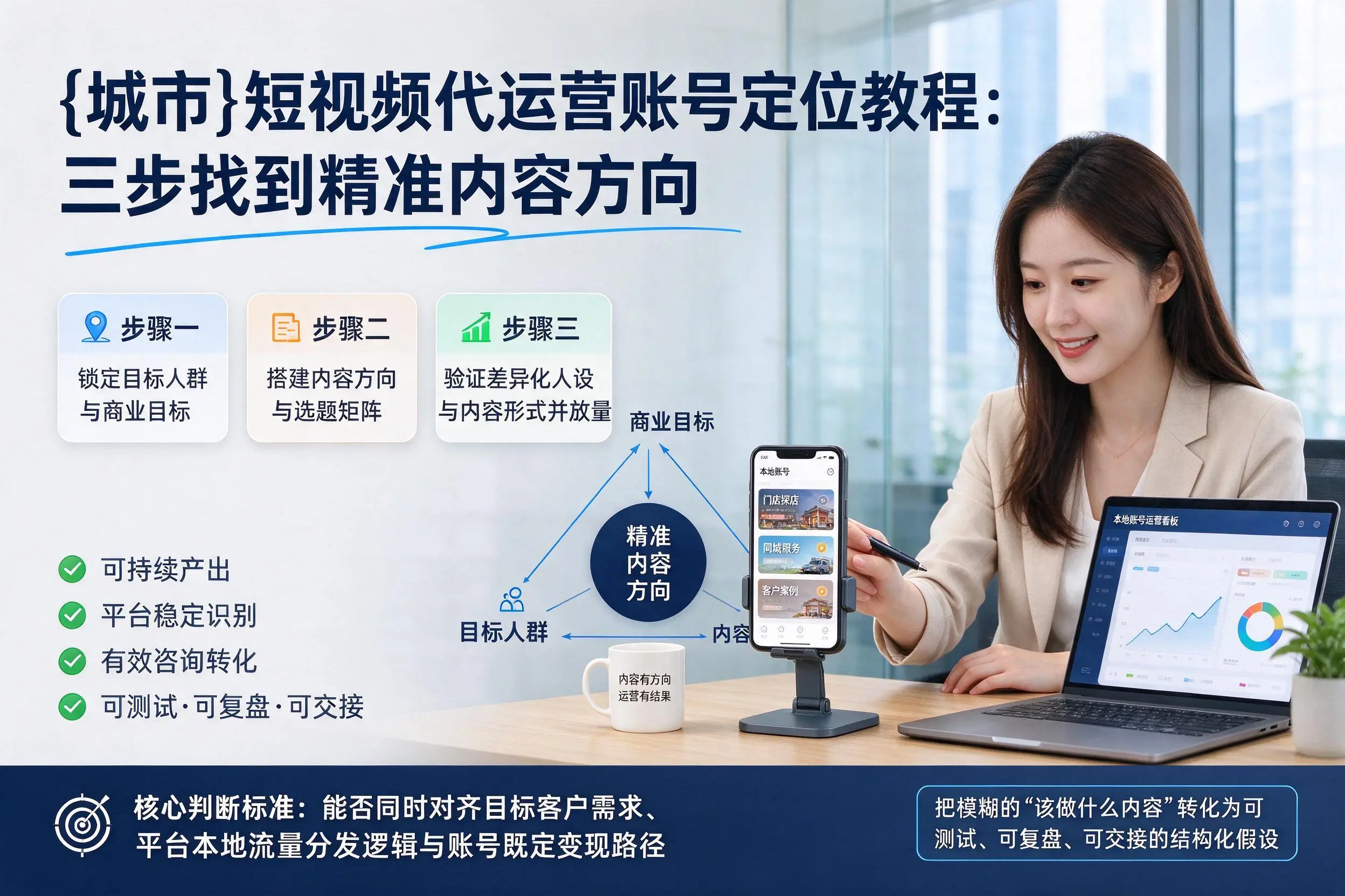 来宾短视频代运营账号定位教程：三步找到精准内容方向