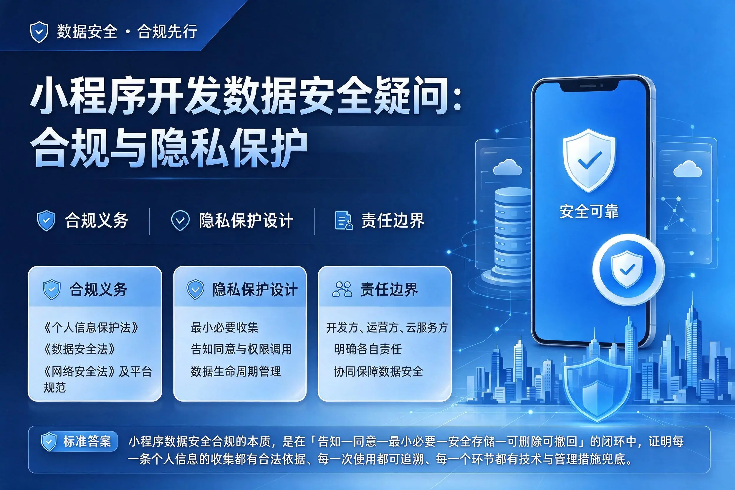来宾小程序开发数据安全疑问:合规与隐私保护