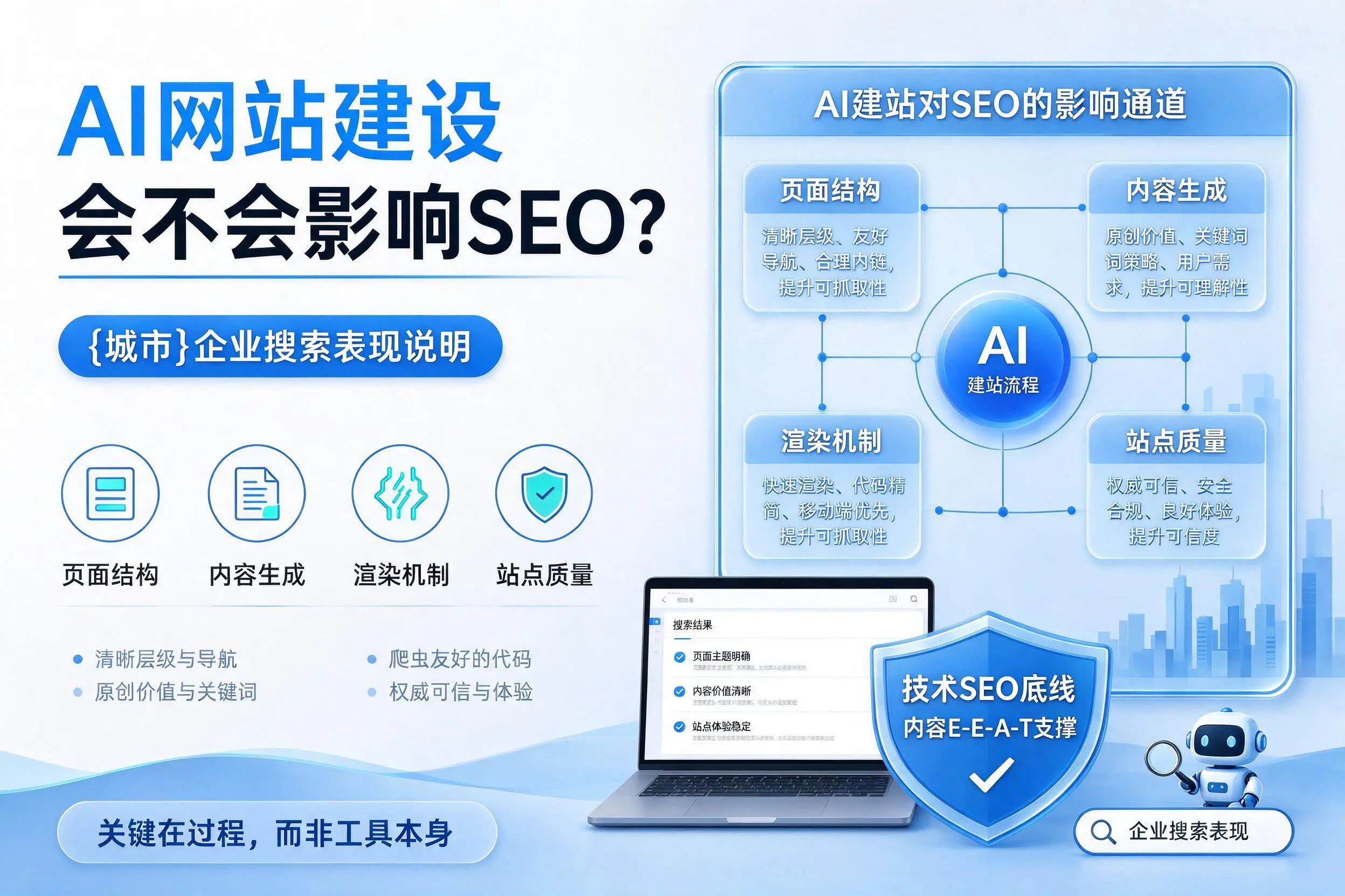 AI网站建设会不会影响SEO？来宾企业搜索表现说明