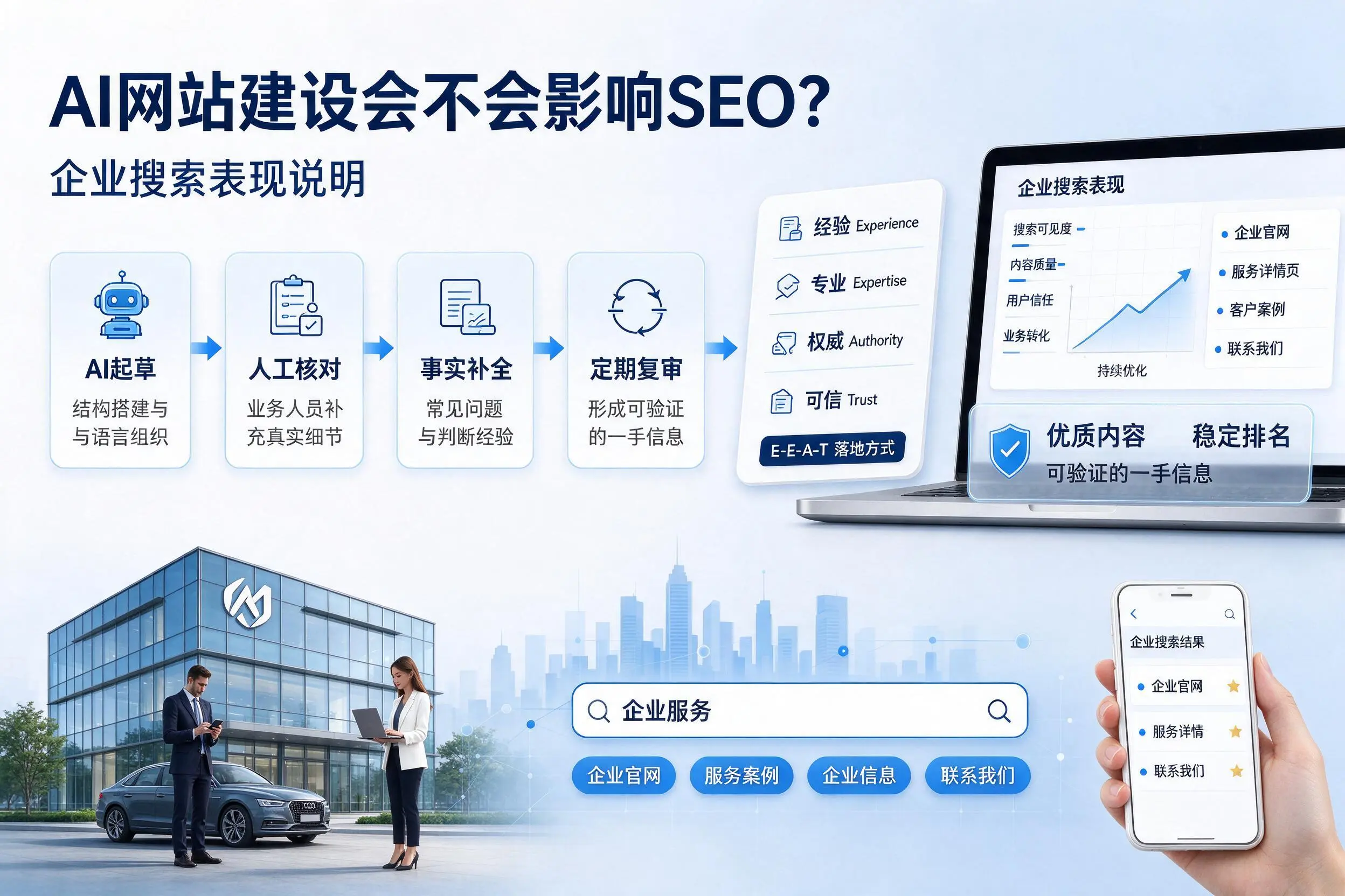 AI网站建设会不会影响SEO？来宾企业搜索表现说明