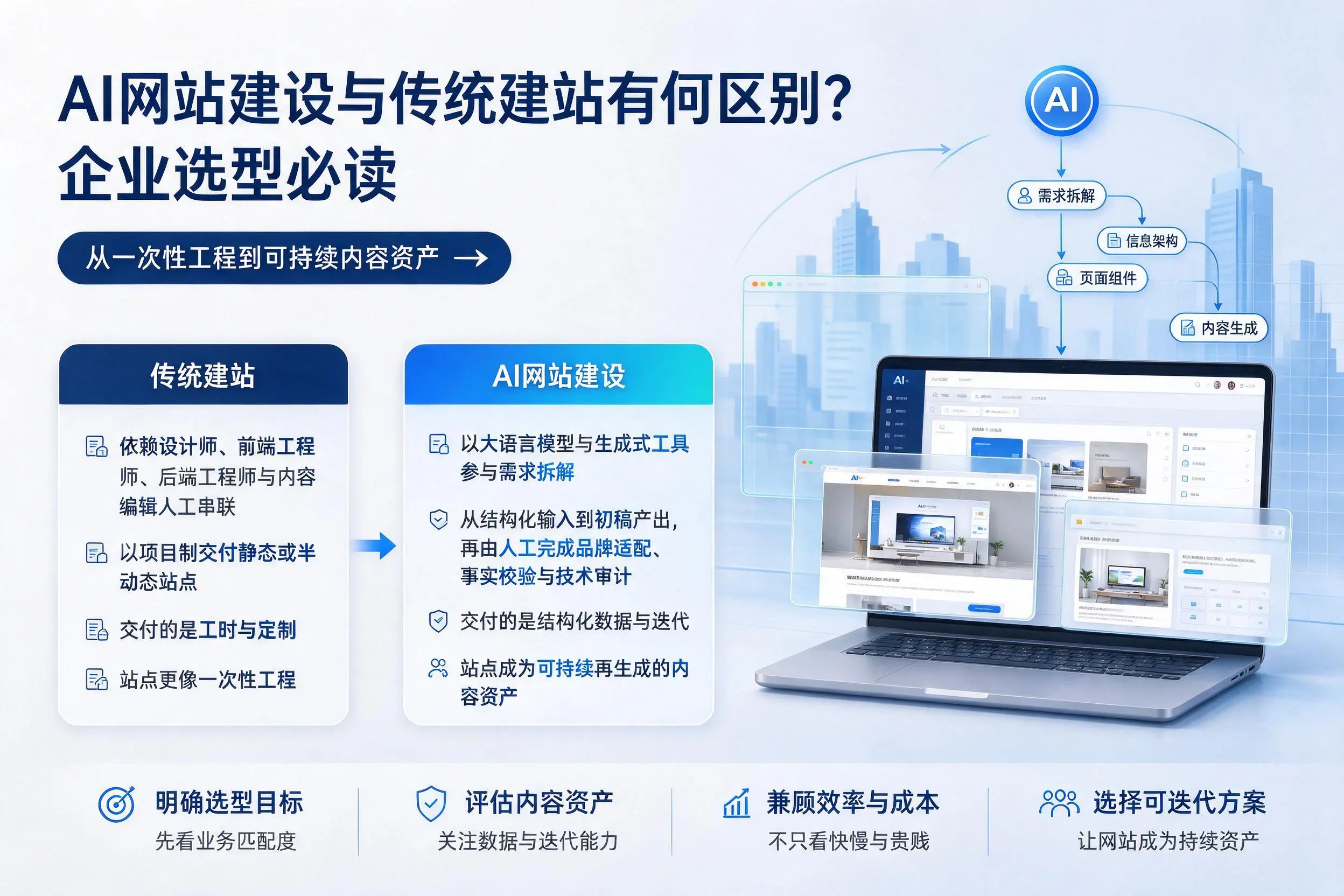 AI网站建设与传统建站有何区别?来宾企业选型必读
