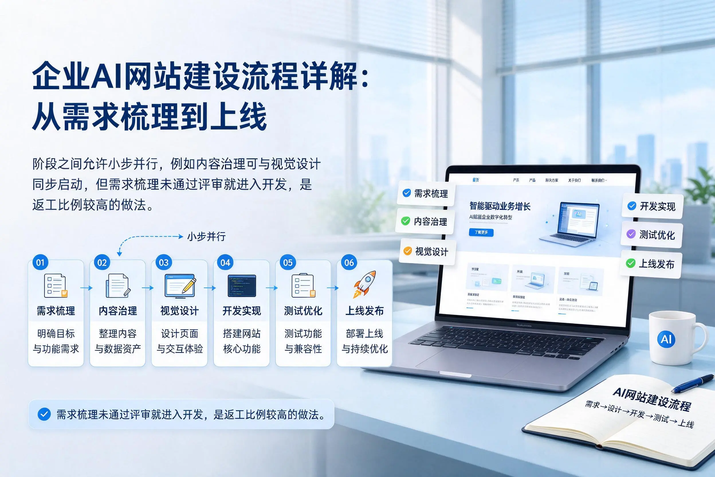 来宾企业AI网站建设流程详解：从需求梳理到上线