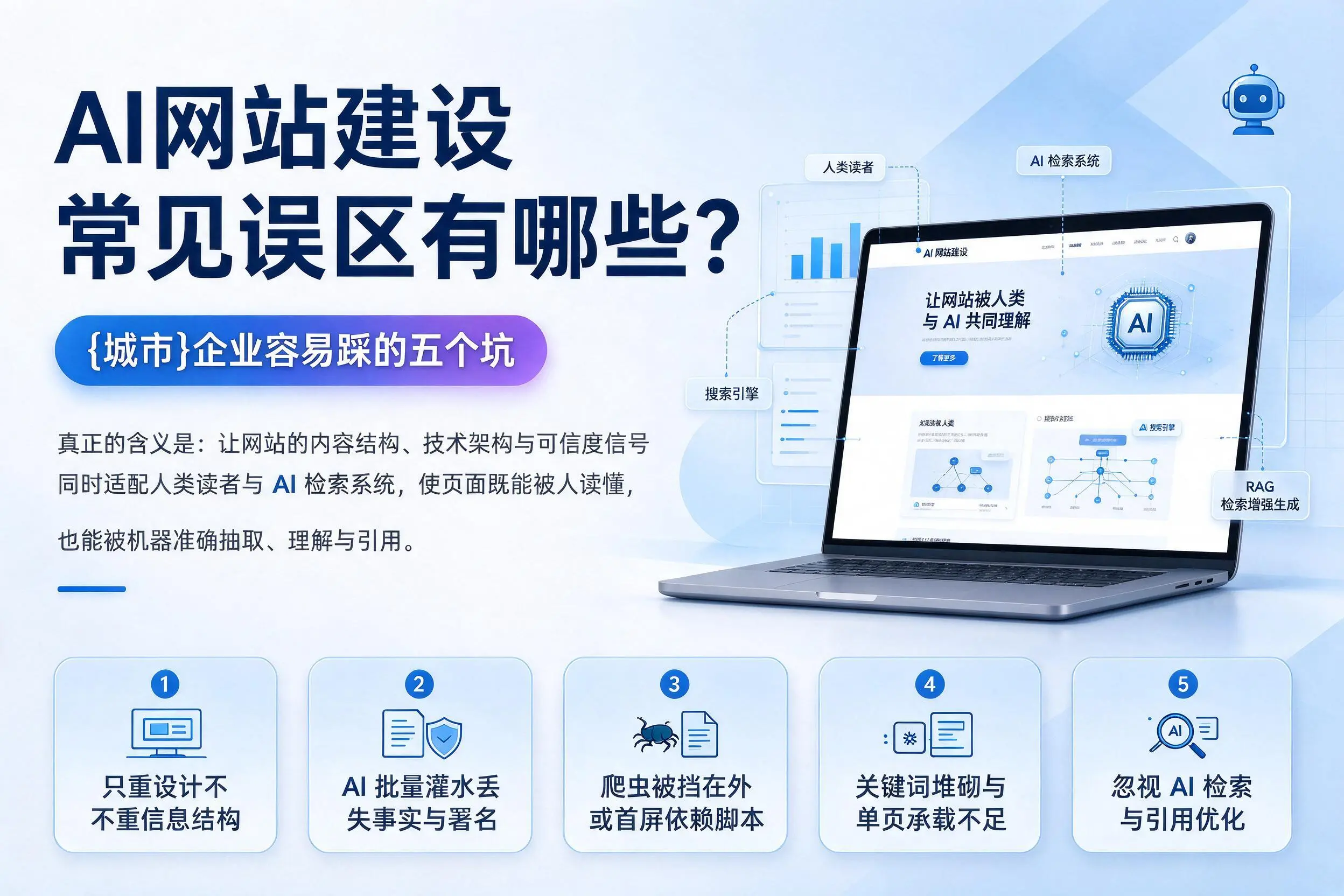 AI网站建设常见误区有哪些？来宾企业容易踩的五个坑