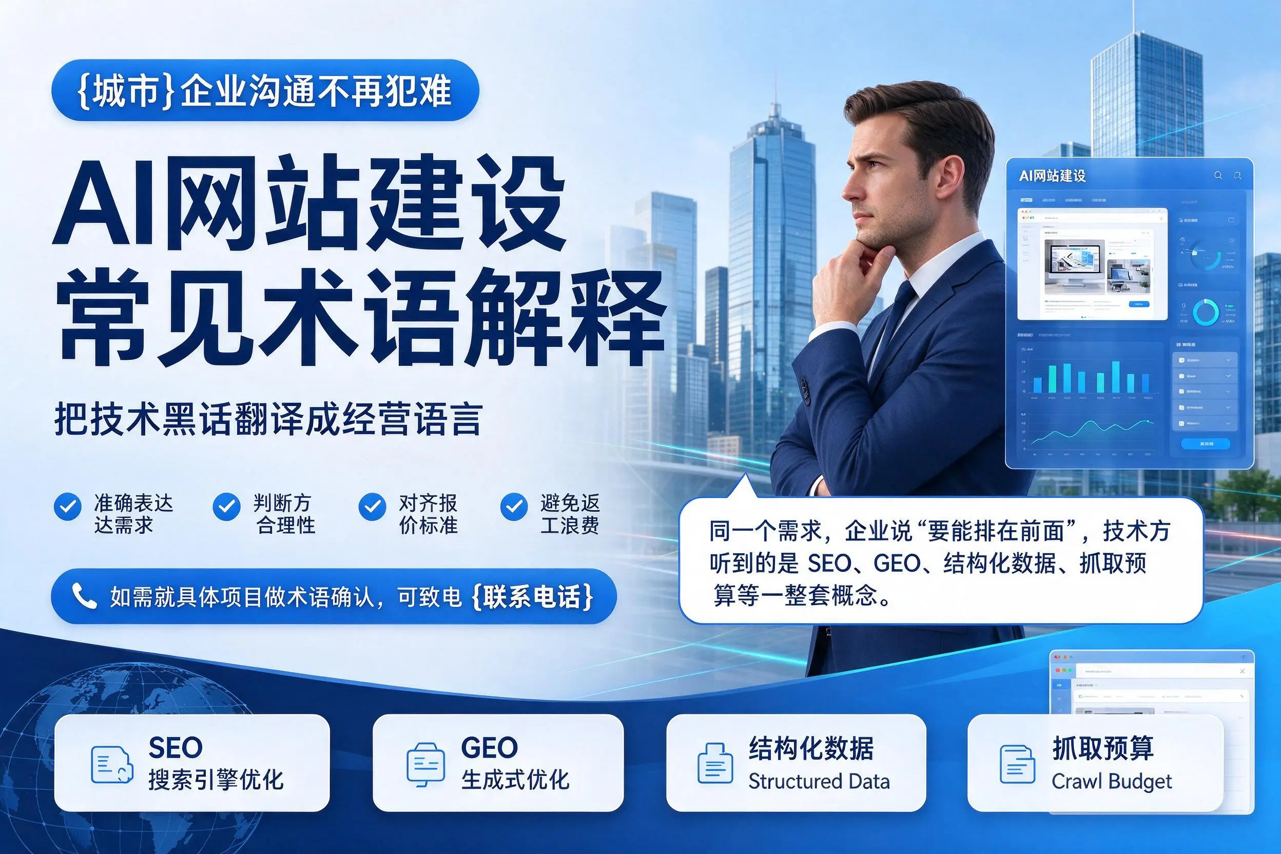AI网站建设常见术语解释,来宾企业沟通不再犯难